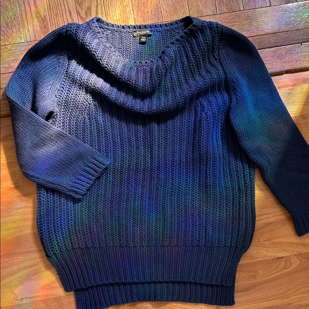 Ann Taylor Deep Blue V-Neck Sweater
